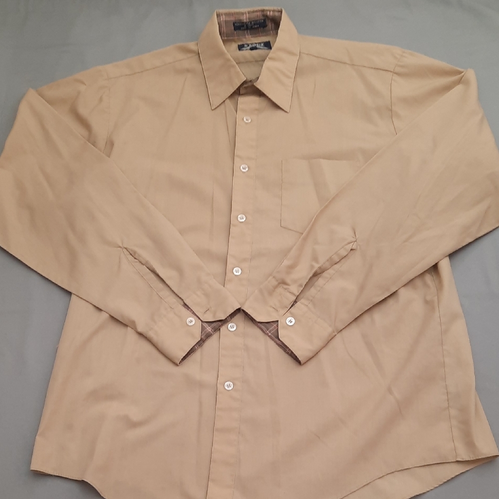 Stage II Classic Beige Men's Dress Shirt - Size L